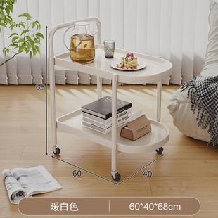 实木可移动茶几客厅家用沙发边几床头置物架小推车阳台小圆桌子
