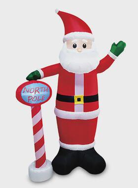8ft圣诞节用品充气气模led发光北极圣诞老人庭院派对装饰摆件