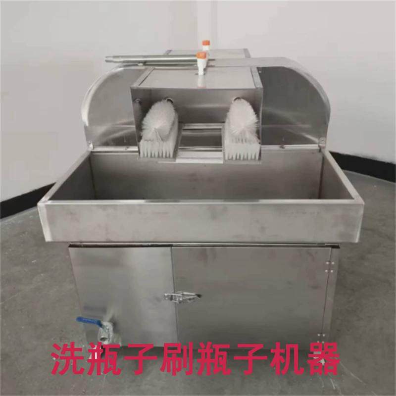大型洗瓶机半自动圆瓶刷瓶机毛刷冲洗瓶机玻璃瓶鲜奶瓶洗刷瓶机器