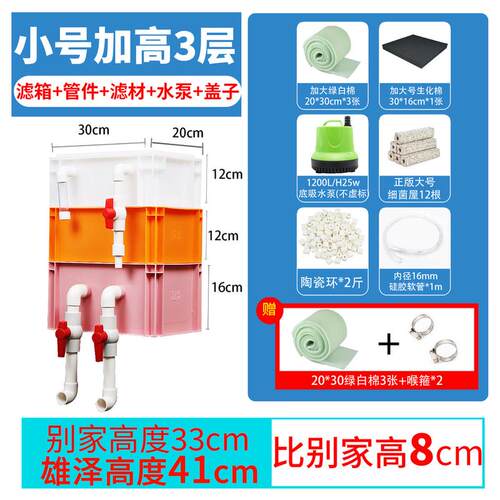 工业风多色可选鱼中转整理周转箱过滤箱滴流盒鱼缸小型池上滤系统
