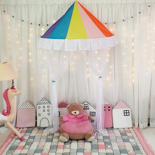 儿童帐篷室内幼儿园游戏屋吊顶半月圆挂墙读书角装饰布置床头挂帐