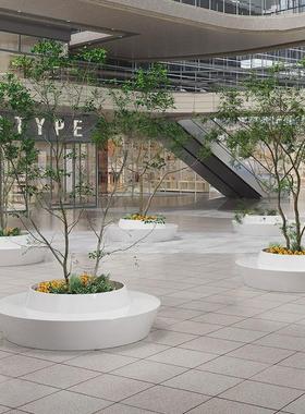 玻璃钢树池座花坛户外休闲椅异形坐凳定制公园林景观广商场种植池