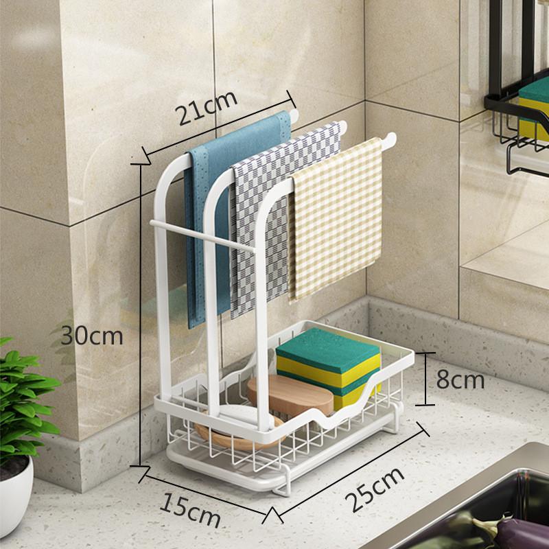 窗台落地厨房抹布架壁挂免打孔台面置物架晾放洗碗布沥水挂架收纳