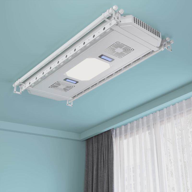 隐形电动晾衣架阳台智能家用遥控升降隐藏超薄嵌入式自动晾衣机杆