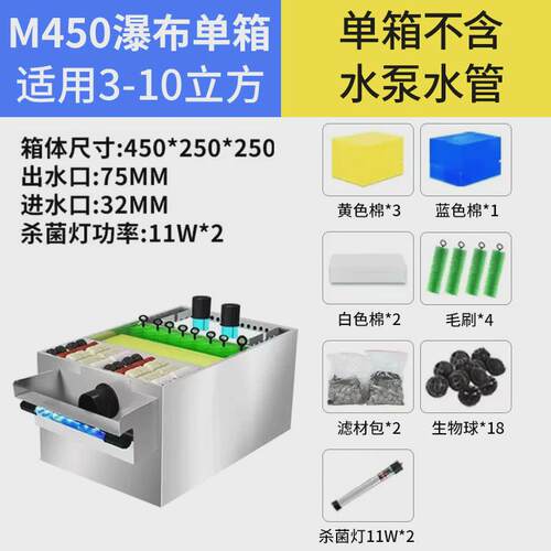 新型不锈钢箱外置水循环过滤系统户外大型过滤鱼池过滤器净水设备