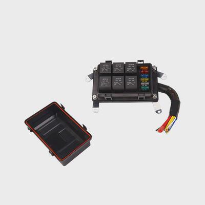 12V24V汽车保险丝和继电器盒带预接线40A汽车6路改装控制盒带线
