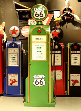 复古餐厅加油机模型铁艺装饰摆件酒吧咖啡工业风店铺创意橱窗道具