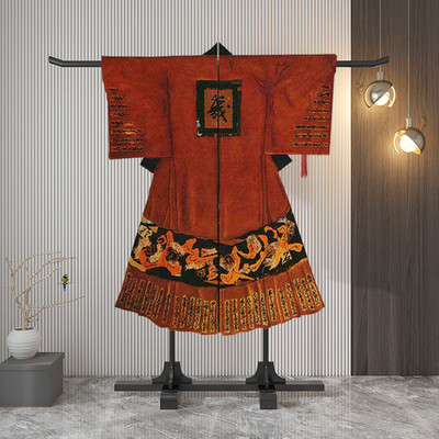 仿古中式实木衣帽架落地汉服和服龙袍展示T型唐装戏服挂衣架简约