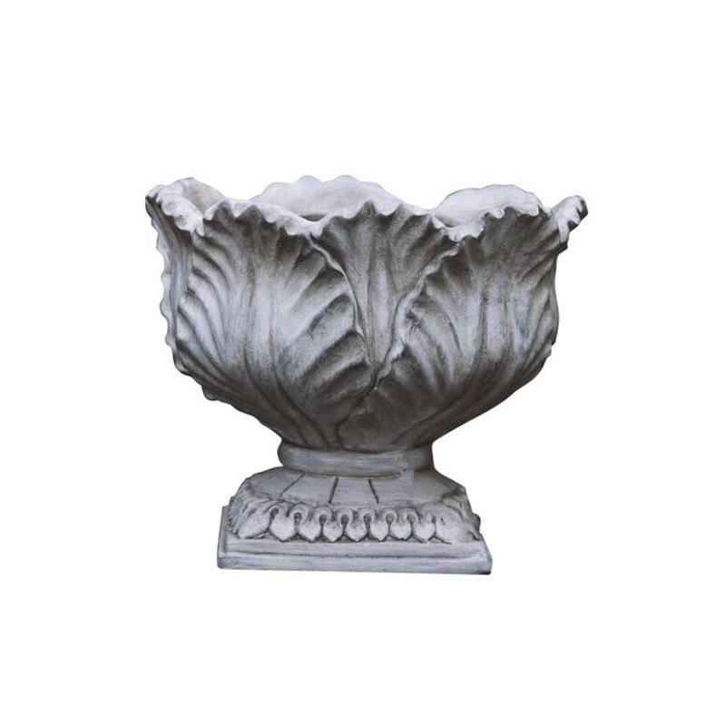 摆件批发氧化镁复古酒杯花瓣型花盆庭院阳台装饰造景厂家工艺品