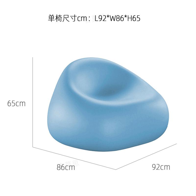 玻璃钢商场椅面包凳家具椭圆组合凳子茶几沙发休闲户外简约休息椅