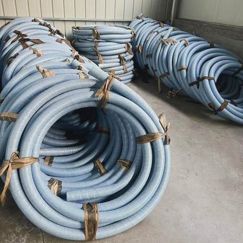 大口径高压胶管吸水排泥抽砂用钢丝骨架缠绕胶管法兰式液压矿井管