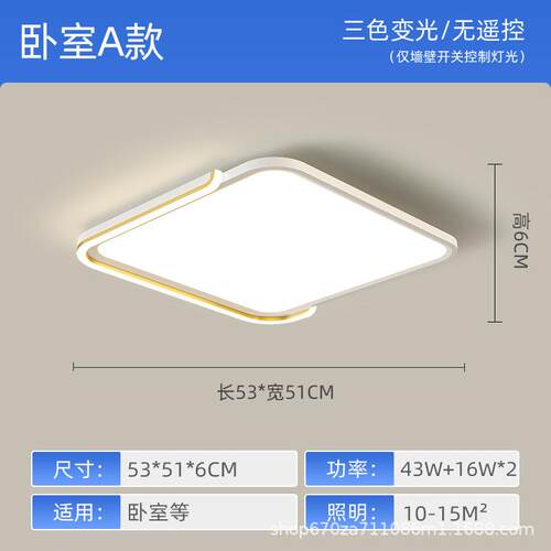 客厅主灯2024年新款中山灯具现代简约大气led吸顶灯长方形大厅灯
