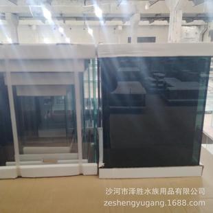 黑色烤漆套缸桌面小鱼缸超白水族箱造景迷你家用黑底黑背斗鱼缸