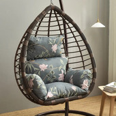 06ym椅子坐垫简约印花吊篮坐垫单人吊椅加厚大号可拆洗新款 加靠垫