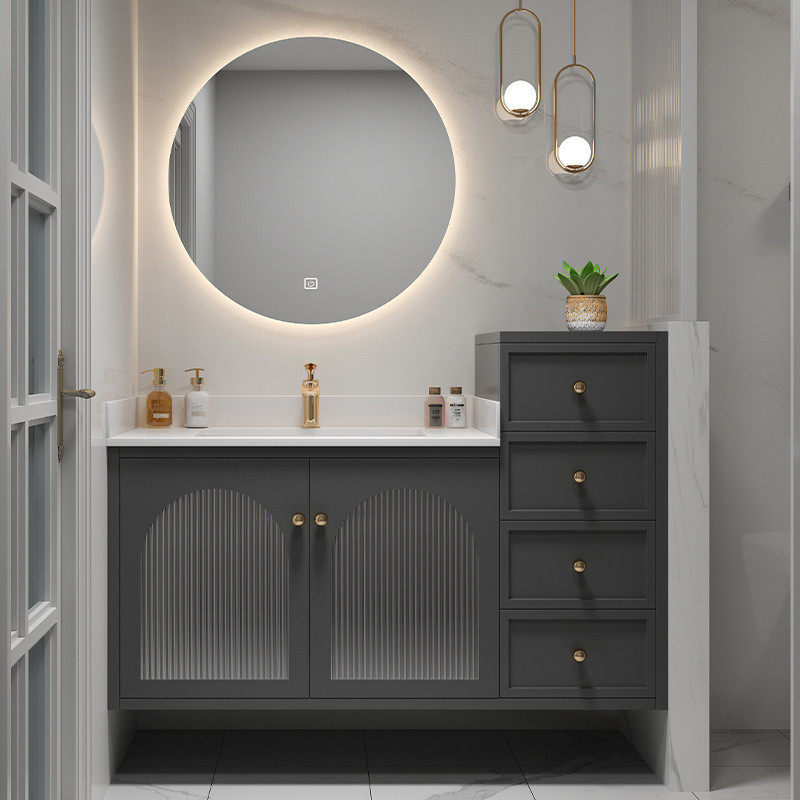 设计师轻奢现代简约岩板陶瓷浴室柜组合洗漱洗手洗脸卫生间台盆柜,家装主材,浴室柜组合,淘宝优惠券,粉丝福利购,淘宝优惠卷