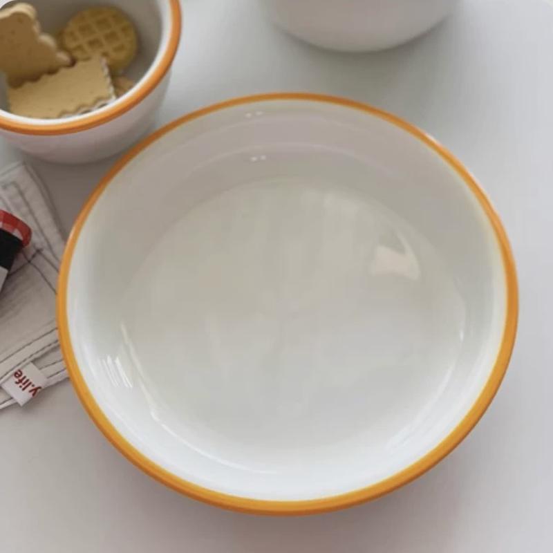 61n火锅碗西餐深盘汤盘密胺菜盘加厚盘子复古塑料平盘陶瓷线圈盘