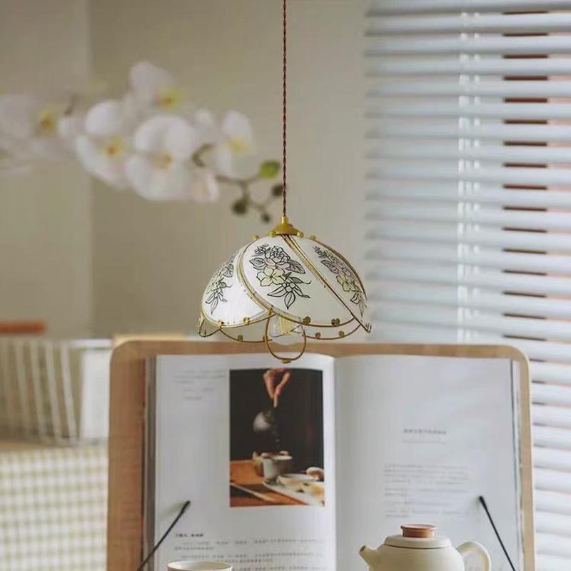 法式餐厅复古吊灯设计师花瓣床头灯具casa吧台禅意茶室灯装饰玻璃