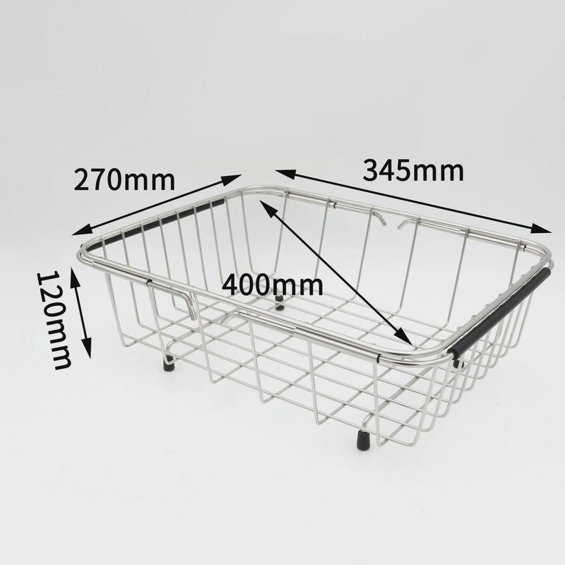 304不锈钢伸缩沥水篮收纳免安装厨房置物架免安装批发沥水篮