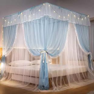 高级免拼接支架杆加粗加厚2023 三开门落地蚊帐家用卧室2024新款