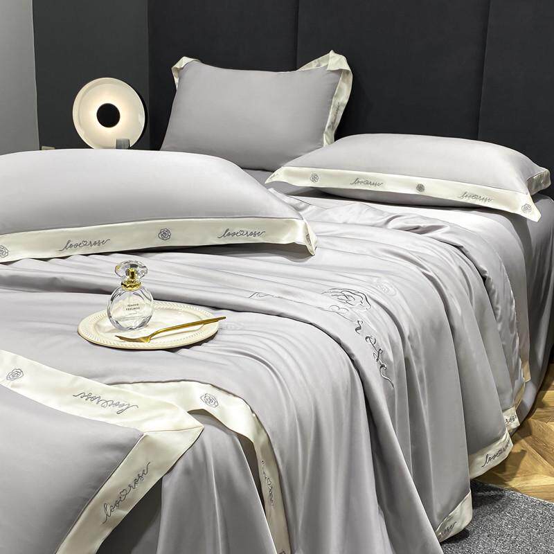 86m0冰丝床单单件夏天夏被四件套2024新款轻奢被单丝滑双人榻榻米