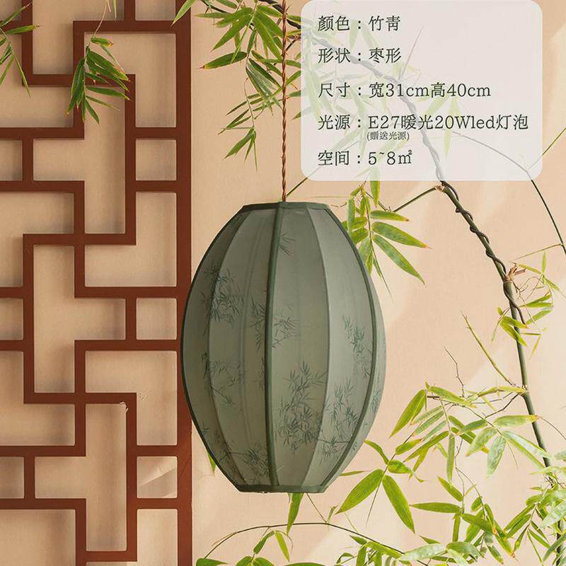 物几餐厅新中式复古灯笼布艺饭店包间空间书房卧室茶室灯具吊灯