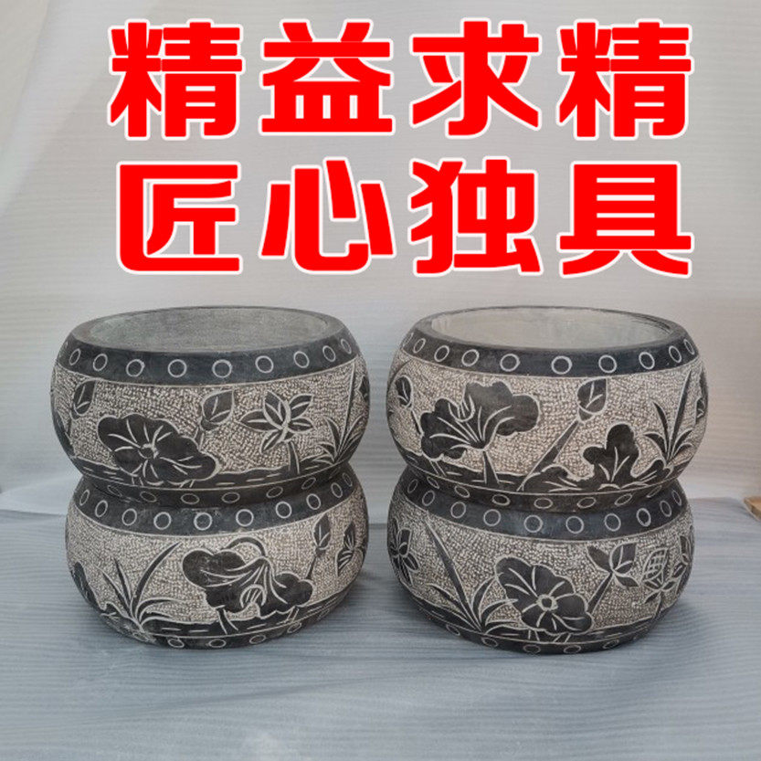 石头墩子圆形小石墩庭院户外门口柱墩石凳子仿古石凳家用门墩石鼓 - 实物图