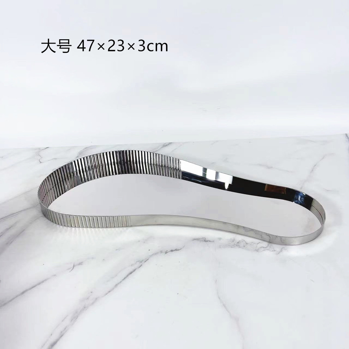 现代银色镜面不规则金属托盘客厅餐桌收纳摆盘样板房饰品摆件