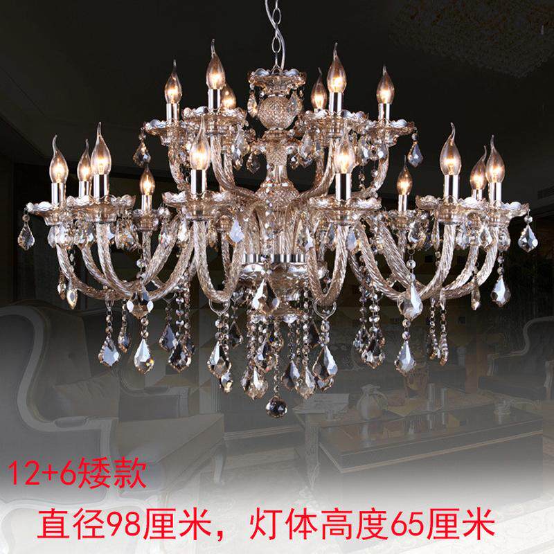 高档复式大客厅别墅楼梯水晶吊灯大现代欧式水晶蜡烛灯酒店工程灯