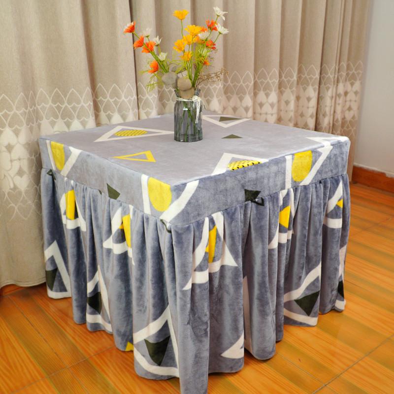 电烤炉套罩双面金貂绒烤火罩烤火被子茶几取暖桌布罩加绒加厚家用