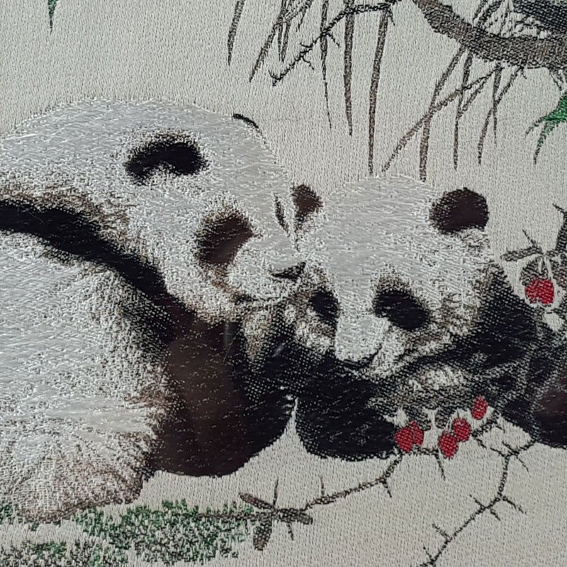 热销w1tr批发蜀锦蜀绣批发成都非遗屏相框大熊猫摆件熊猫风风出国