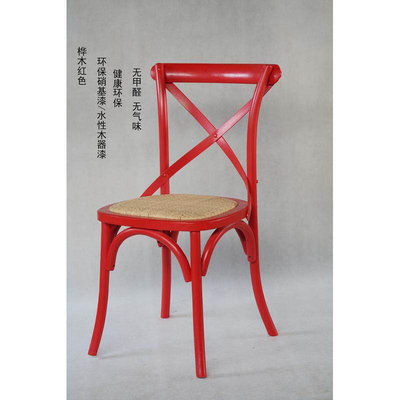 zz8n艺术美欧餐椅叉背椅复古实木靠背椅乡村现代简约批发凳家用酒