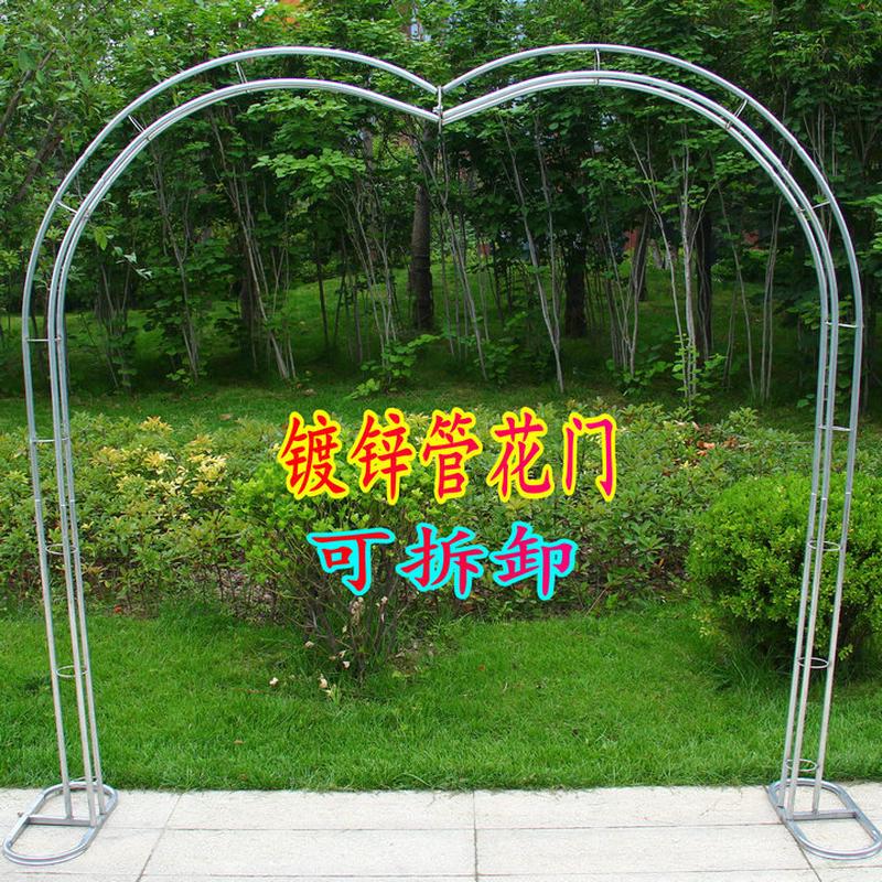 热销婚庆道具用品不锈钢花园拱门铁艺架子花门绢花开业花架活动裸