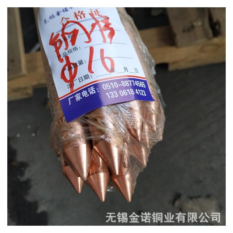 地铁防雷工程入土接地棒t2导电紫铜棒一头车削尖头易砸地槽壤