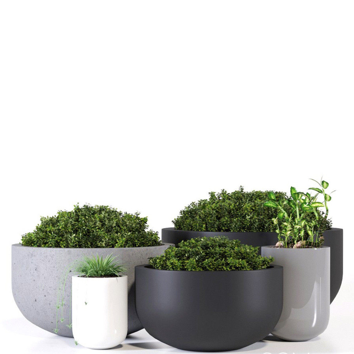 户外玻璃钢圆形花盆组合样板房酒店大口径花箱落地式室内景观摆件