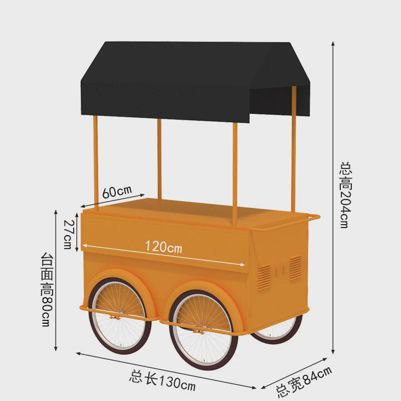 网红铁艺地摊移动摊位手推可车摆摊小推车夜市户外景区商业售卖车