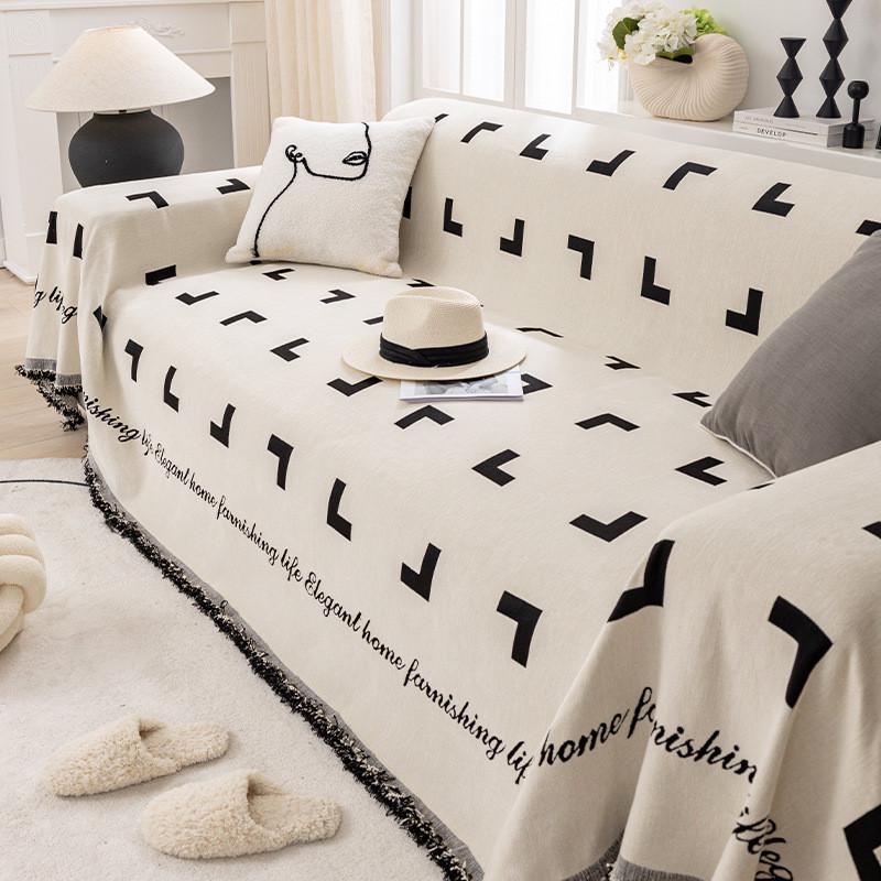 雪尼尔沙发巾四季通用防猫抓沙发毯全盖沙发盖布防滑沙发套罩防尘