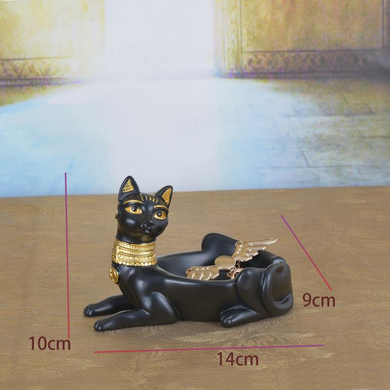 新款树脂摆件埃及猫摆件首饰盒便携杂物储物盒狮身人面像模型