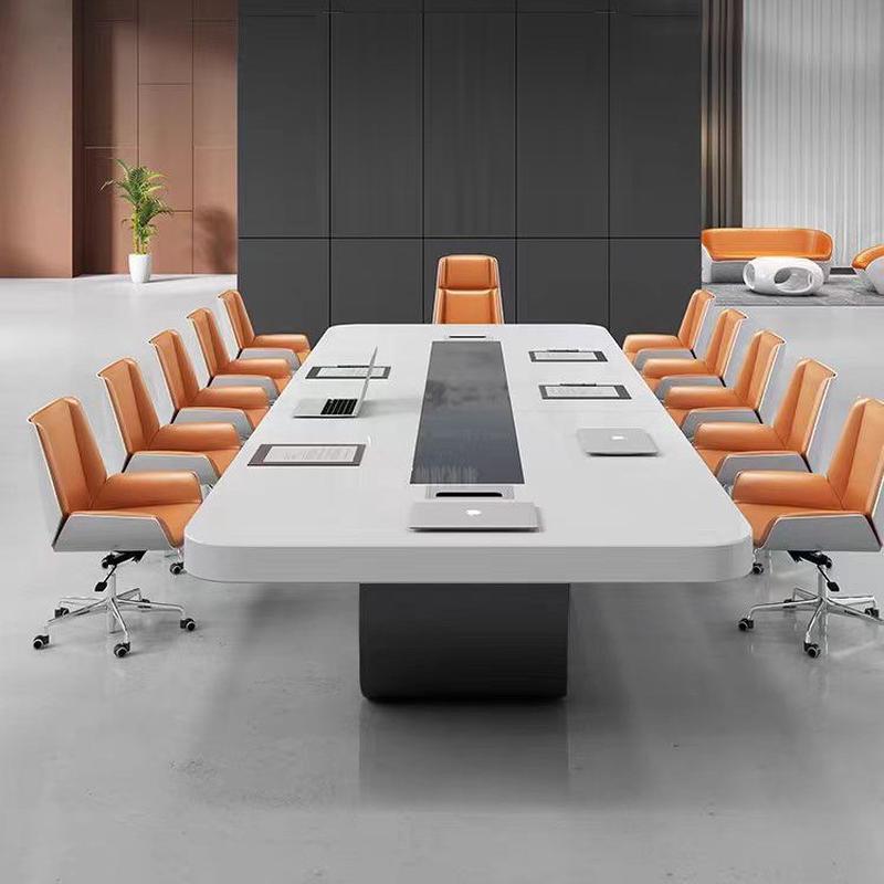 桌椅组合时尚长条会议桌烤漆会议桌长办公家具8人12人简约会议桌
