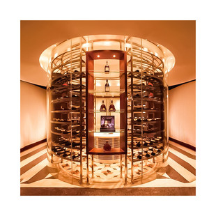 不锈钢恒温酒柜酒店别墅酒窖中式装饰庄红酒展示柜酒酒柜厂家加工