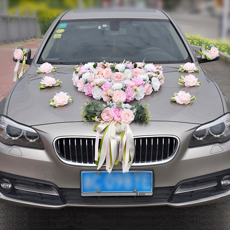 永恒天使d756婚车装扮婚庆用品工厂仿真玫瑰实价车爱心婚