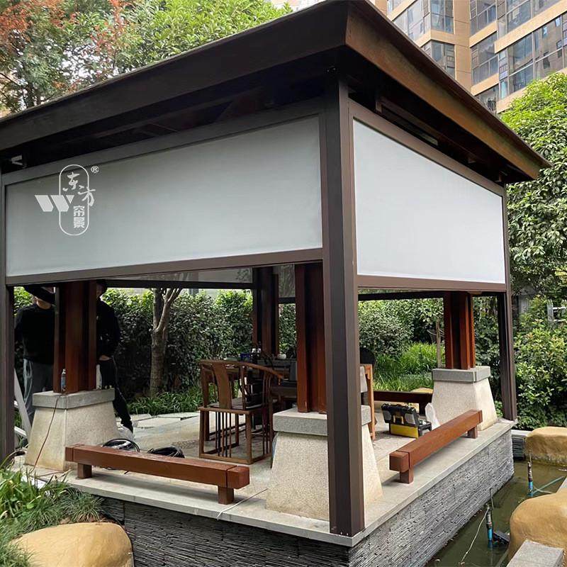 阳台电动防风卷帘智能升降阳光房别墅遮阳挡雨防蚊升降纱窗帘