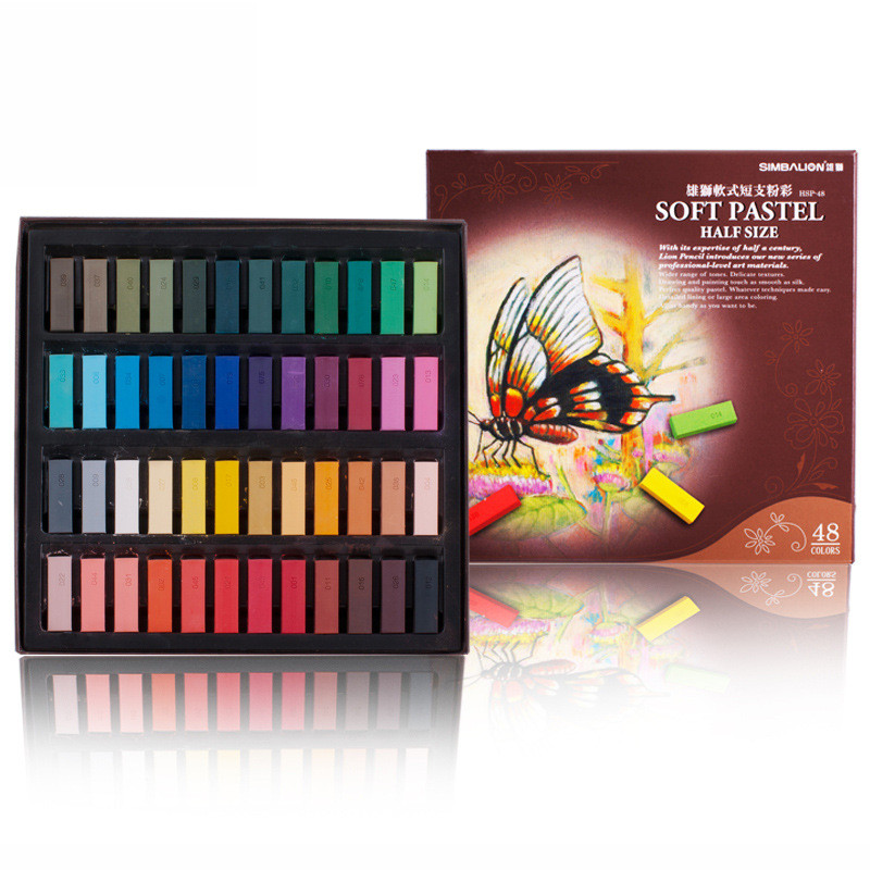 台湾雄狮48色短支软式粉彩棒画笔棒色粉笔粉彩绘色粉