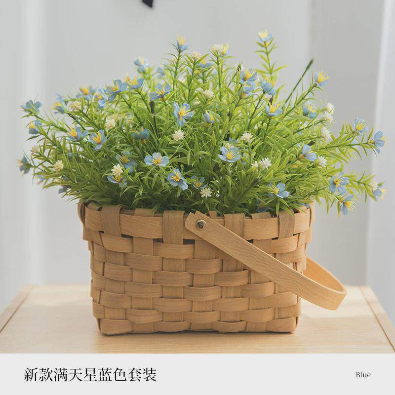 ins风假花仿真花束客厅摆设电视柜盆栽摆件餐桌塑料装饰花艺摆设
