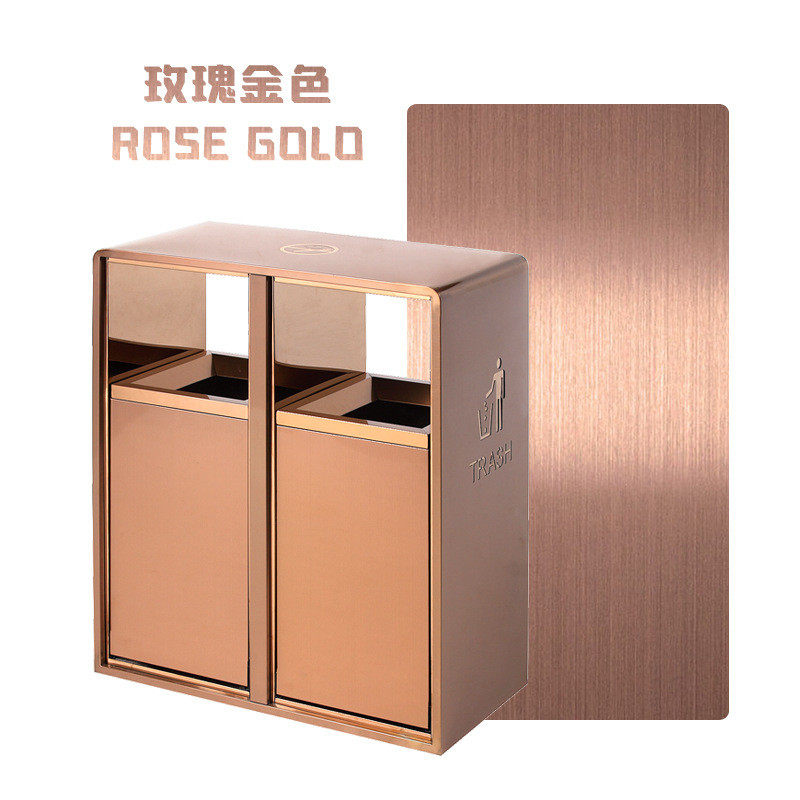 高级感垃圾筒颜值大容量不锈钢高酒店分类开口式大号商用垃圾桶