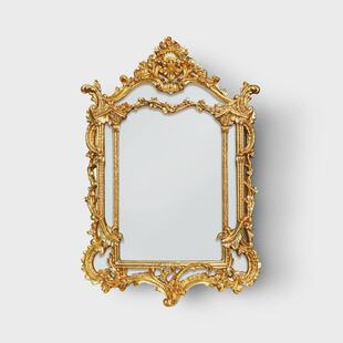 欧式壁炉奢华装饰镜立体雕花画框玄关镜美式浴室镜法式高档化妆镜