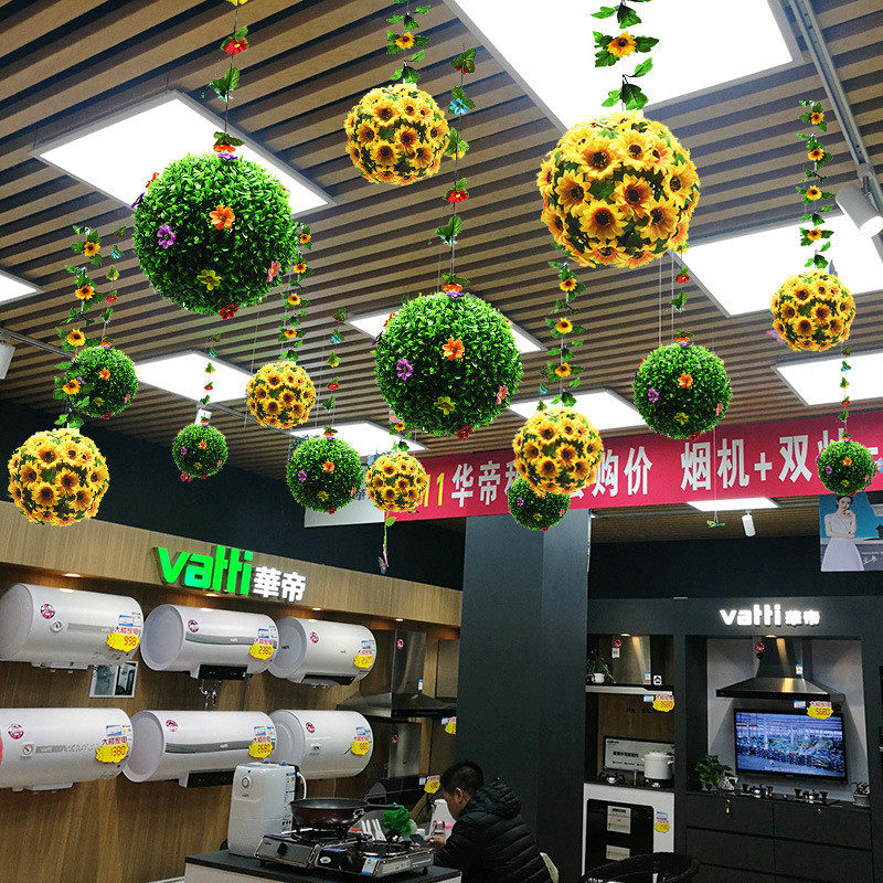 商场店铺装饰仿真草球超市吊顶布置展厅幼儿园学校走廊花球装吊饰