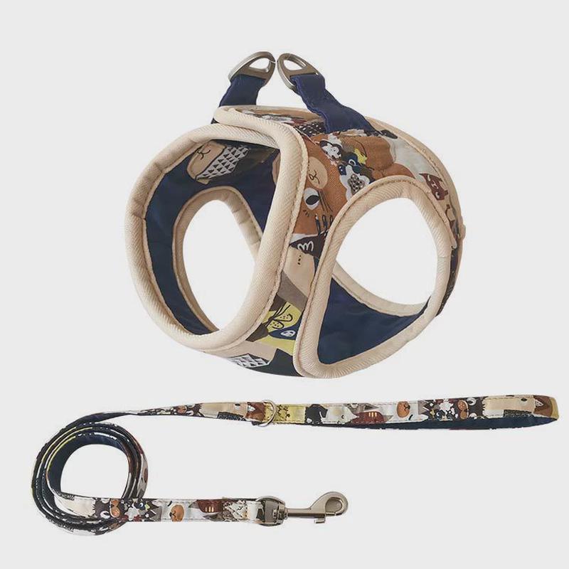 防狗牵引绳胸背带棉外出猫咪走失防挣脱猫咪背带可调节遛猫绳子