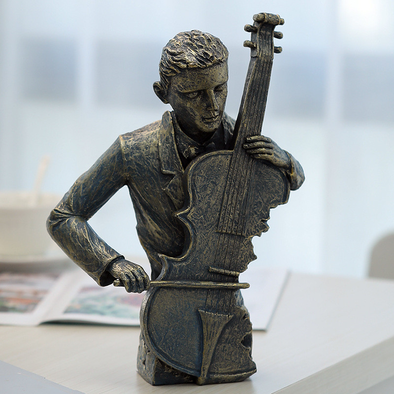 欧式萨克斯小提琴乐队人物雕塑摆件家居电视柜玄关个性桌面装饰品