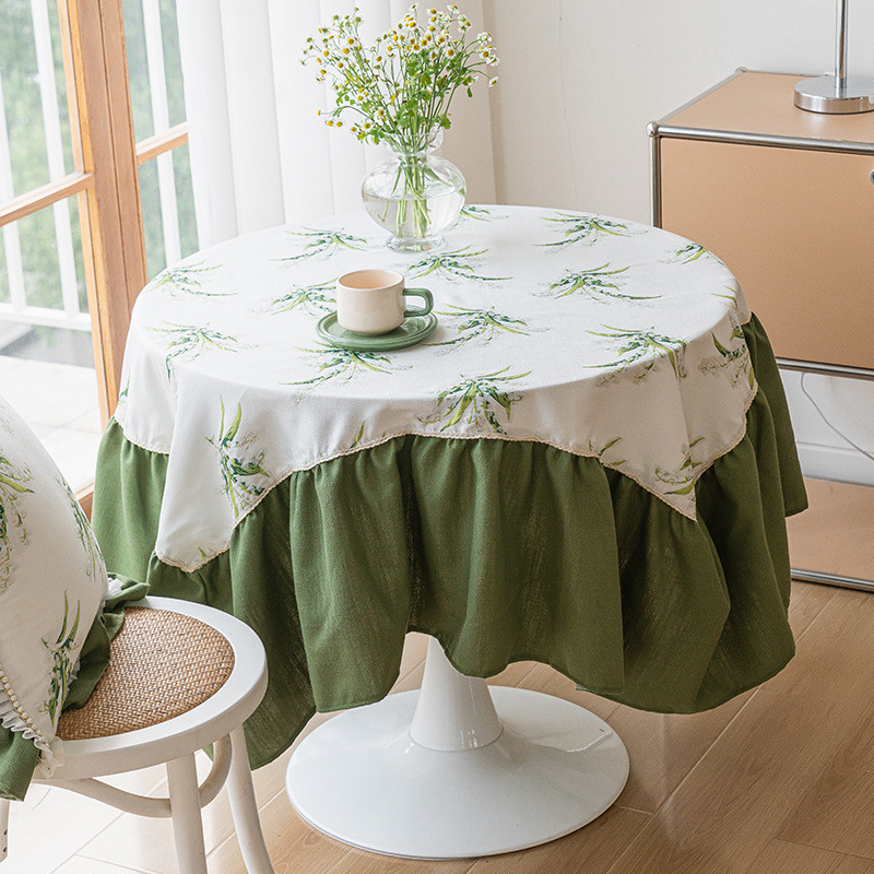 现代简约圆桌布防水防烫防油免洗茶几布棉麻耐磨垫布小清新高级感