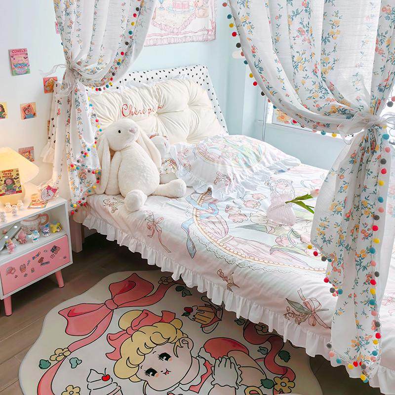 卧室床对门隔断碎花布艺窗帘法式屏风女孩门帘半遮光免打孔屏风,居家布艺,垂直帘/梦幻帘,淘宝优惠券,粉丝福利购,淘宝优惠卷